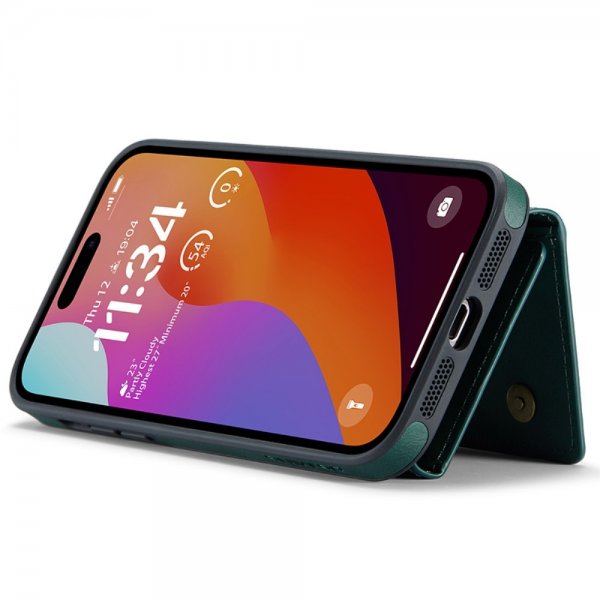 Dg.Ming iPhone 15 Pro Max Cover M5 Series Aftagelig Kortholder Grøn