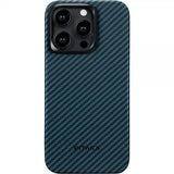 Pitaka iPhone 15 Pro Max Cover MagEZ Case 4 Sort/Blå Twill