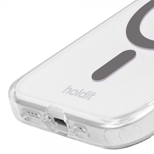 Holdit iPhone 15 Pro Max Cover MagSafe Case Space Gray Klar