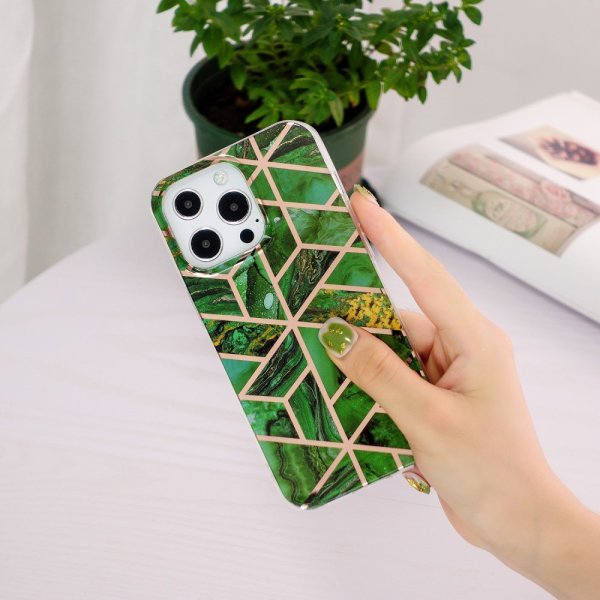 iPhone 15 Pro Max Cover Marmormønster Grøn