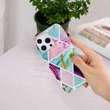 iPhone 15 Pro Max Cover Marmormønster Grøn Lilla