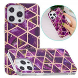 iPhone 15 Pro Max Cover Marmormønster Lilla