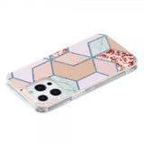 iPhone 15 Pro Max Cover Marmormønster Rød Lyserød
