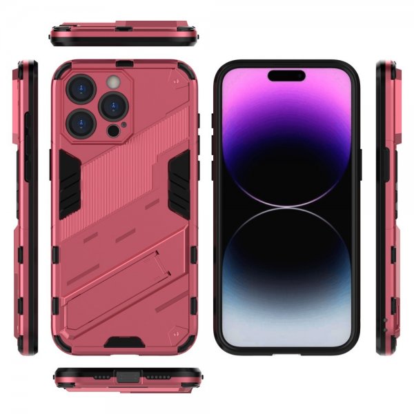 iPhone 15 Pro Max Cover med Stander Magenta