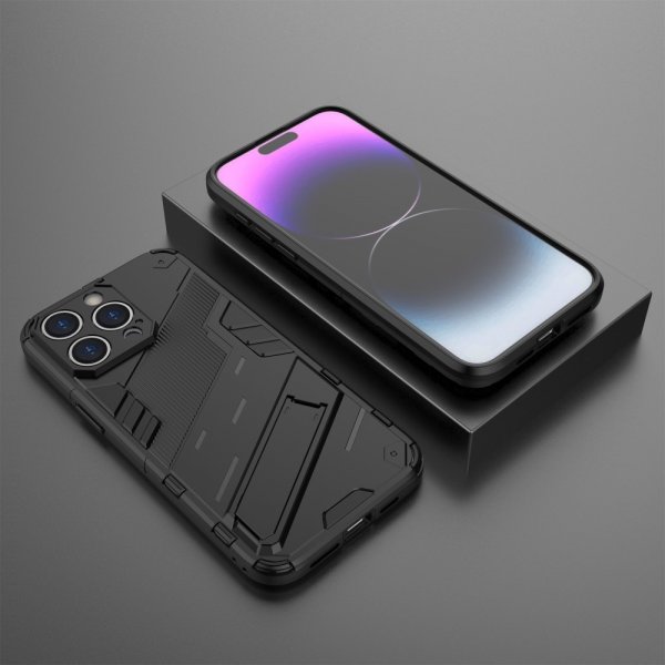 iPhone 15 Pro Max Cover med Stativ Sort