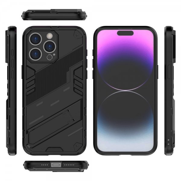 iPhone 15 Pro Max Cover med Stativ Sort