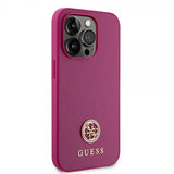 Guess iPhone 15 Pro Max Cover Metal Logo Rhinsten Metallic Rosa