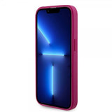 Guess iPhone 15 Pro Max Cover Metal Logo Rhinsten Metallic Rosa