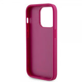 Guess iPhone 15 Pro Max Cover Metal Logo Rhinsten Metallic Rosa