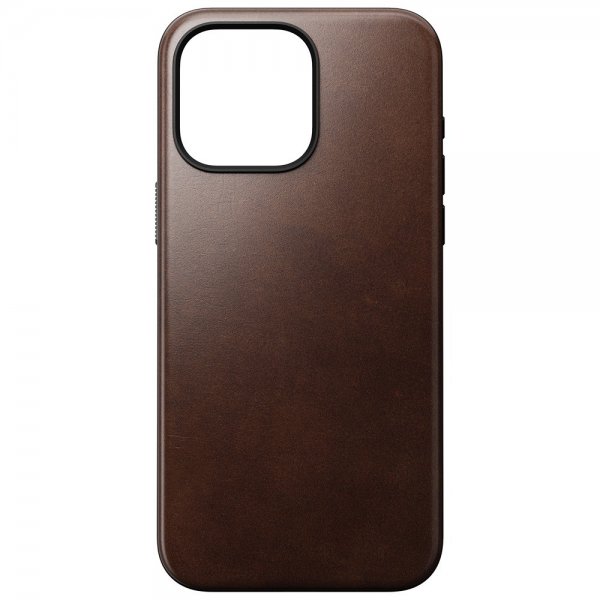 Nomad iPhone 15 Pro Max Cover Modern Leather Case Horween Rustic Brown