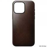 Nomad iPhone 15 Pro Max Cover Modern Leather Case Horween Rustic Brown