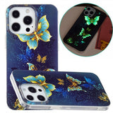 iPhone 15 Pro Max Cover Mønster Gyldne Sommerfugle