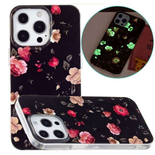 iPhone 15 Pro Max Cover Motiv Roser Sort