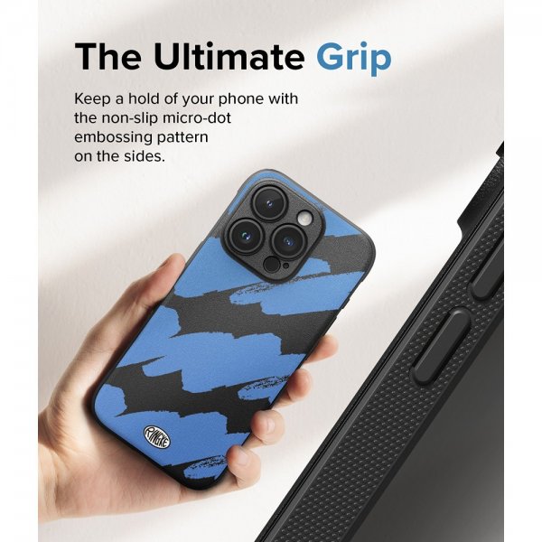 Ringke iPhone 15 Pro Max Cover Onyx Design Blue Brush