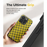 Ringke iPhone 15 Pro Max Cover Onyx Design Checkerboard Yellow