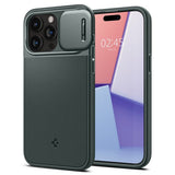 Spigen iPhone 15 Pro Max Cover Optik Armor MagFit Abyss Green