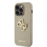 Guess iPhone 15 Pro Max Cover Perforated Glitter Guld