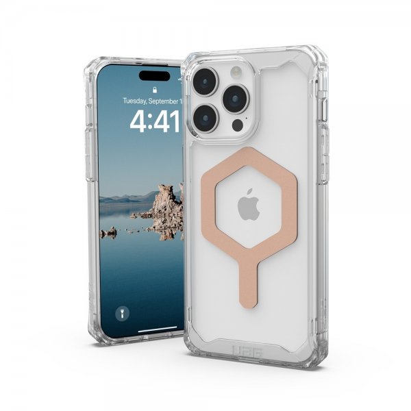 Urban Armor Gear (UAG) iPhone 15 Pro Max Cover Plyo MagSafe Ice Rose Gold