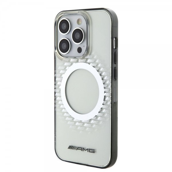 Mercedes Benz iPhone 15 Pro Max Cover Rhombus Pattern MagSafe AMG Transparent