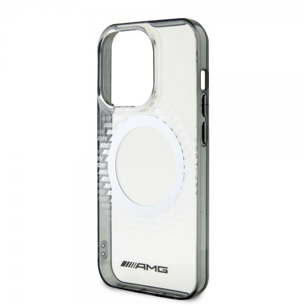 Mercedes Benz iPhone 15 Pro Max Cover Rhombus Pattern MagSafe AMG Transparent
