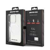 Mercedes Benz iPhone 15 Pro Max Cover Rhombus Pattern MagSafe AMG Transparent