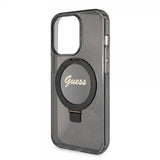 Guess iPhone 15 Pro Max Cover Ring Stand Glitter MagSafe Sort