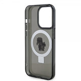 Karl Lagerfeld iPhone 15 Pro Max Cover Ring Stand MagSafe Sort
