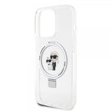Karl Lagerfeld iPhone 15 Pro Max Cover Ring Stand MagSafe Hvid