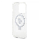 Karl Lagerfeld iPhone 15 Pro Max Cover Ring Stand MagSafe Hvid