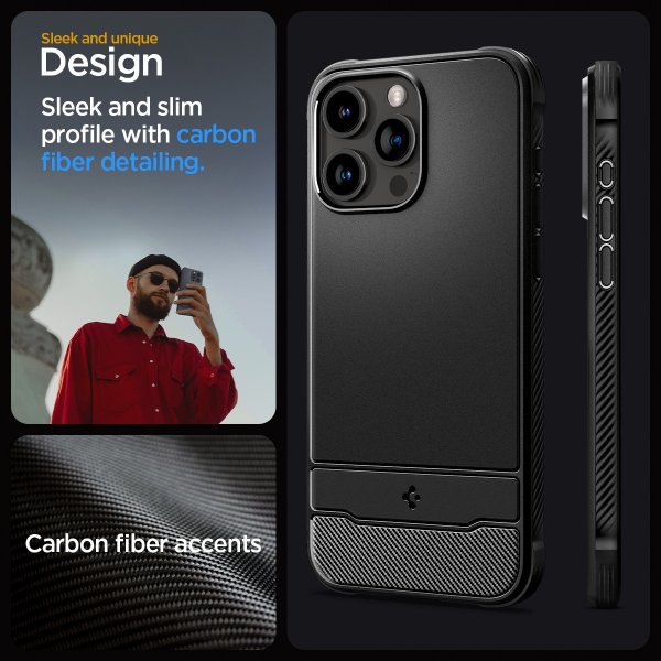 Spigen iPhone 15 Pro Max Cover Rugged Armor MagFit Mat Sort
