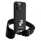 Karl Lagerfeld iPhone 15 Pro Max Cover Saffiano Karl & Choupette Crossbody Sort
