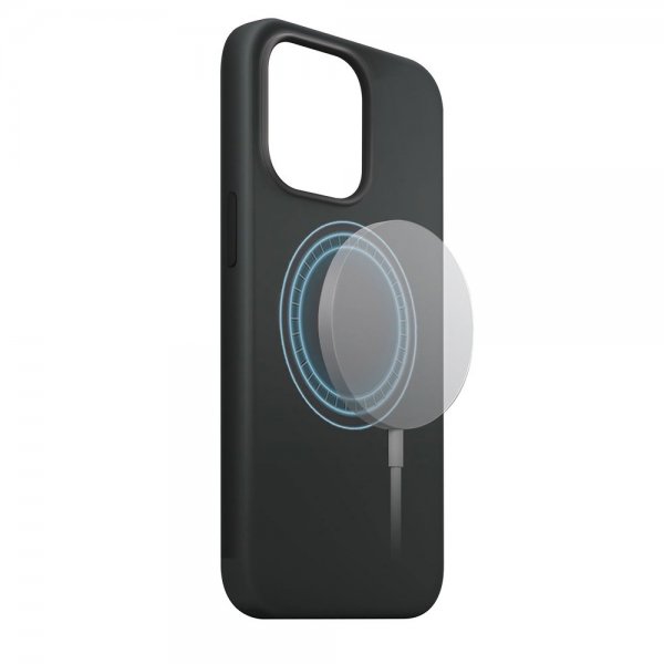 Xqisit iPhone 15 Pro Max Cover Silicone Case MagSafe Sort