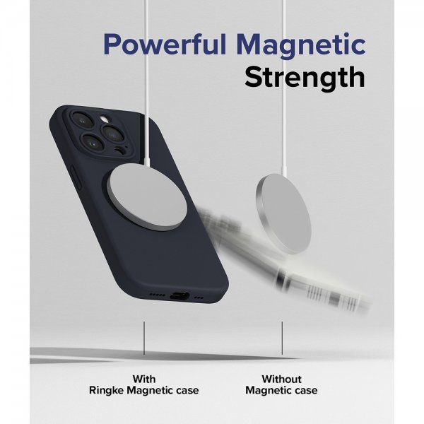Ringke iPhone 15 Pro Max Cover Silikone Magnetic Deep Blue