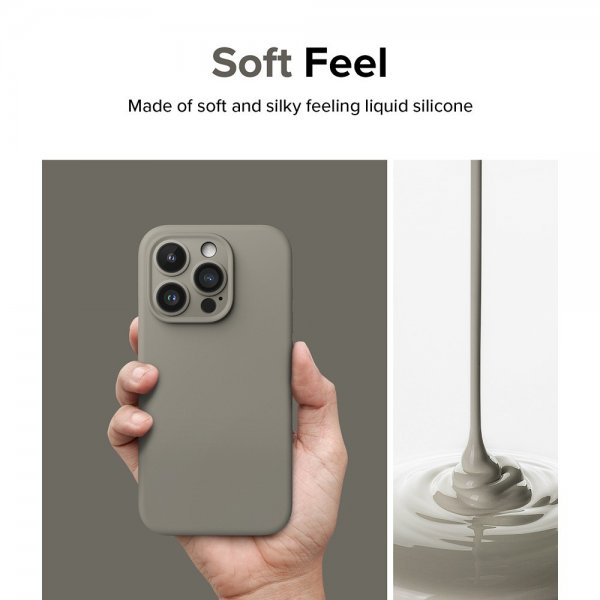 Ringke iPhone 15 Pro Max Cover Silicone Magnetic Grå