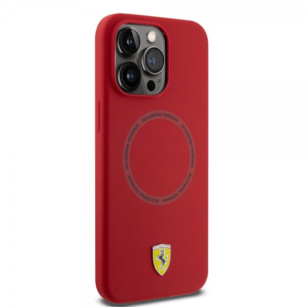 Ferrari iPhone 15 Pro Max Cover Silikone MagSafe Rød