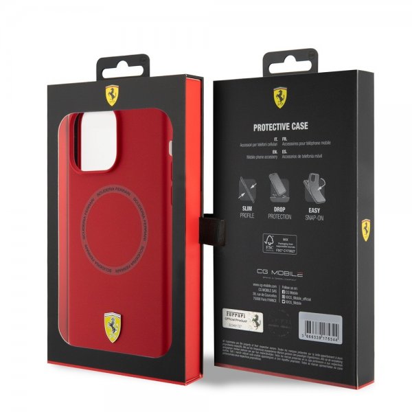 Ferrari iPhone 15 Pro Max Cover Silikone MagSafe Rød