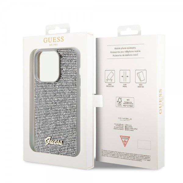 Guess iPhone 15 Pro Max Cover Square Mirror Silver