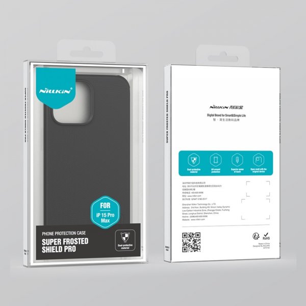 Nillkin iPhone 15 Pro Max Cover Super Frosted Shield Pro Blå