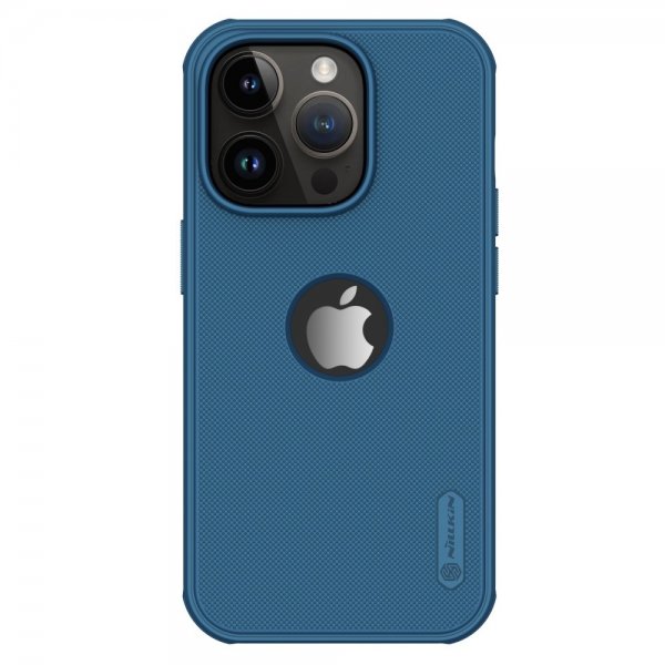 Nillkin iPhone 15 Pro Max Cover Super Frosted Shield Pro Logo Hole Blå