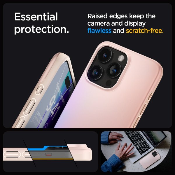 Spigen iPhone 15 Pro Max Cover Thin Fit Pink Sand