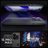 Spigen iPhone 15 Pro Max Cover Thin Fit Sort