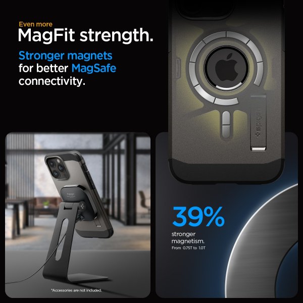 Spigen iPhone 15 Pro Max Cover Tough Armor MagFit Gunmetal