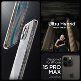 Spigen iPhone 15 Pro Max Cover Ultra Hybrid Crystal Clear