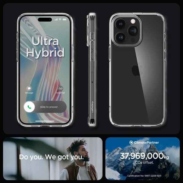 Spigen iPhone 15 Pro Max Cover Ultra Hybrid Crystal Clear