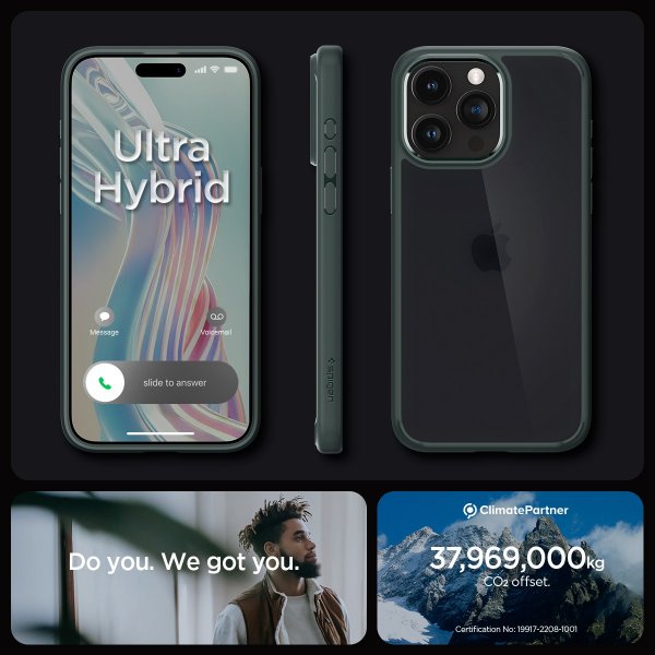 Spigen iPhone 15 Pro Max Cover Ultra Hybrid Frost Green