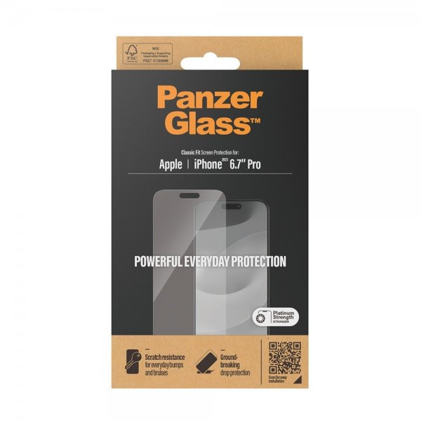 PanzerGlass iPhone 15 Pro Max Skærmbeskyttelse Classic Fit