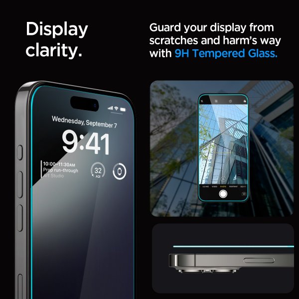 Spigen iPhone 15 Pro Max Skærmbeskyttelse GLAS.tR EZ Fit 2-pak