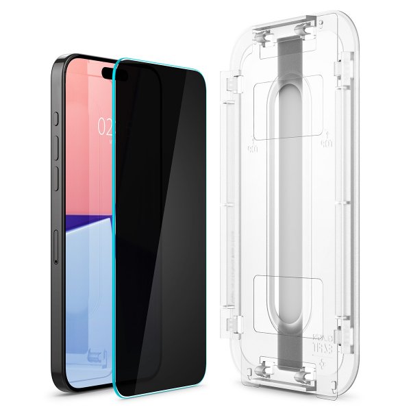 Spigen iPhone 15 Pro Max Skærmbeskyttelse GLAS.tR EZ Fit Privacy 2-pak