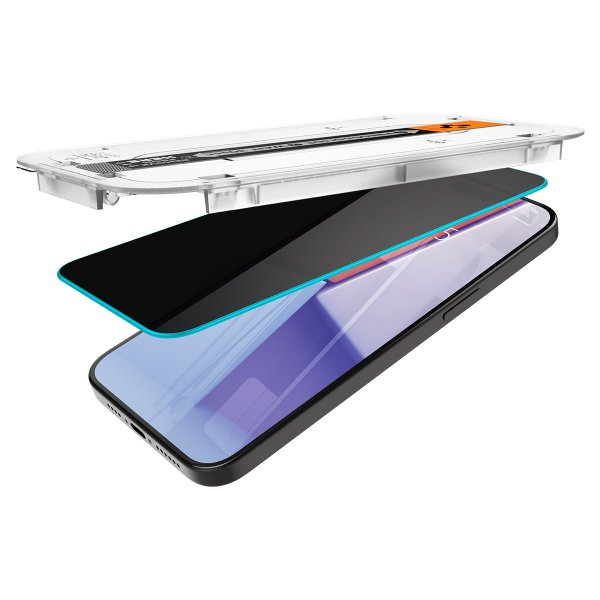 Spigen iPhone 15 Pro Max Skærmbeskyttelse GLAS.tR EZ Fit Privacy 2-pak