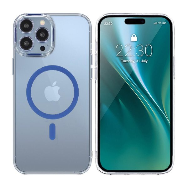 iPhone 15 Pro Max Cover TPU MagSafe Blå
